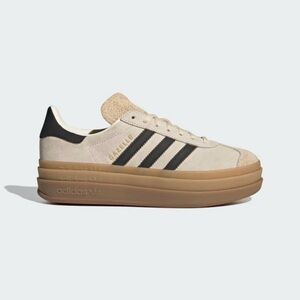 NEW Adidas Women's Gazelle Bold Cream White / Core Black / Sand Strata 9.5 US